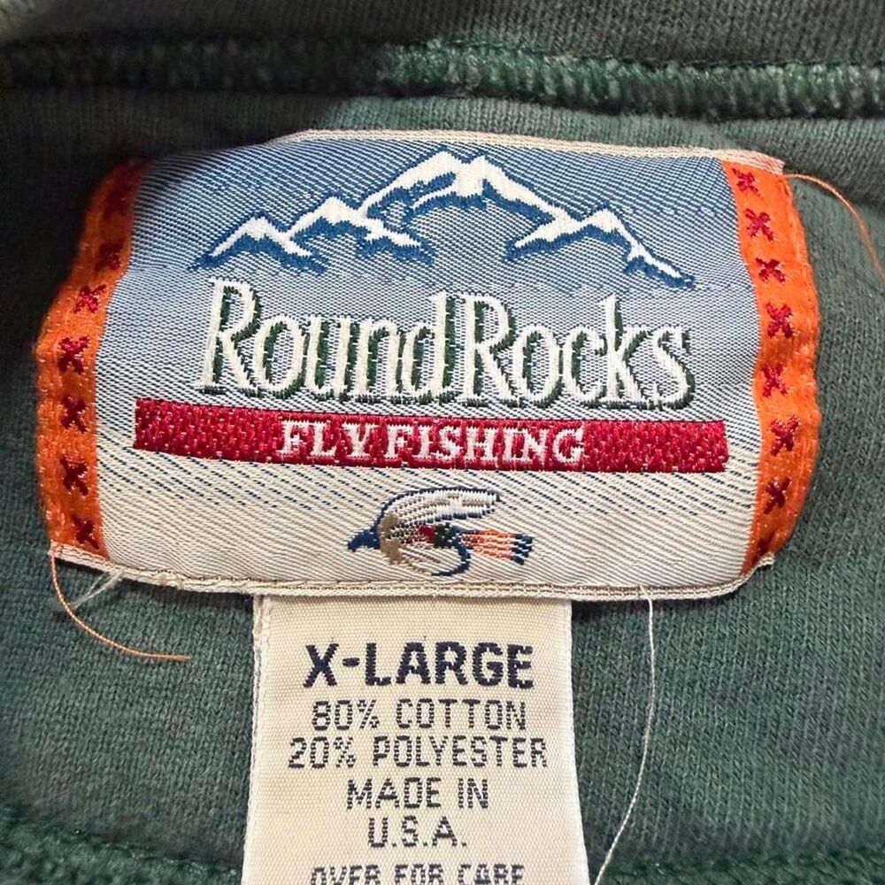 Vintage 90s Round Rocks Fly Fishing "Just Bite Me" Rare Sweatshirt XL made USA - Picture 4 of 6